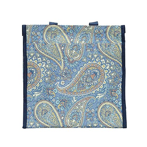 Signare Wildflower Paisley Blue Grocery Shopping Tote Bag for Women Tapestry/SHOP-PAIS