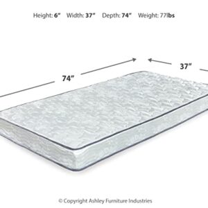 Signature Design by Ashley Bonell 6 Inch Firm Hybrid Mattress, CertiPUR-US Certified Foam, Twin (M96311)