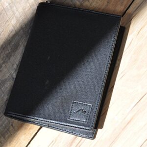 Field Notes / Moleskine Pocket Notebook Cover by Metier Life | Canvas with Vegan Leather | Fits Journals 3.5" X 5.5" | With Included Field Notes Notebook and Metier Pen - Stealth Black