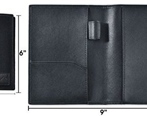 Field Notes / Moleskine Pocket Notebook Cover by Metier Life | Canvas with Vegan Leather | Fits Journals 3.5" X 5.5" | With Included Field Notes Notebook and Metier Pen - Stealth Black