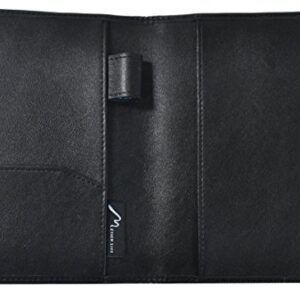 Field Notes / Moleskine Pocket Notebook Cover by Metier Life | Canvas with Vegan Leather | Fits Journals 3.5" X 5.5" | With Included Field Notes Notebook and Metier Pen - Stealth Black