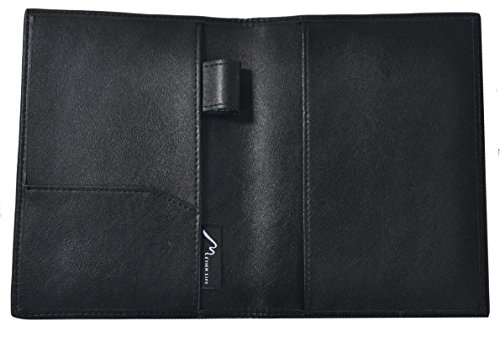 Field Notes / Moleskine Pocket Notebook Cover by Metier Life | Canvas with Vegan Leather | Fits Journals 3.5" X 5.5" | With Included Field Notes Notebook and Metier Pen - Stealth Black