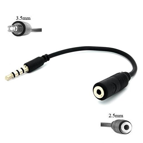 2.5mm Female to 3.5mm Male Headset Adapter Headphone Jack Converter Supports Hands-Free Mic for T-Mobile Samsung Galaxy Core Prime - T-Mobile Samsung Galaxy J7 - T-Mobile Samsung Galaxy Light