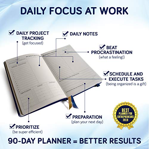 Business Planner Undated for Entrepreneurs! Focus Project Notebook for Productivity! Daily Weekly Self Organizer Planner / Win the Day! Beat Procrastination! Ifocus - A5 work planner