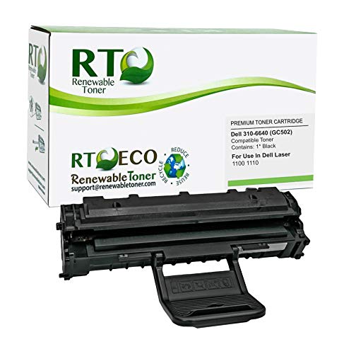 Renewable Toner GC502 Compatible Toner Cartridge Replacement Dell 310-6640 for Dell 1100 1110 Printer Models