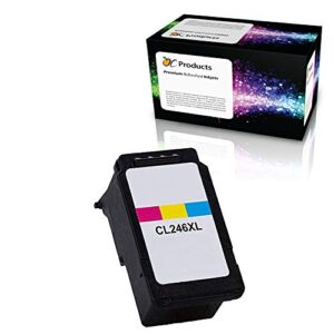 ocproducts remanufactured ink cartridge replacement for canon cl-246xl for canon mg2520 mg2922 mg2555 mg2920 mx490 ip2820 printers (1 color)