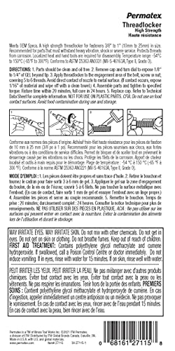 Permatex Red High Strength Threadlocker Gel