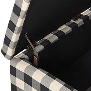 Christopher Knight Home Breanna Fabric Storage Ottoman, Black Checkerboard