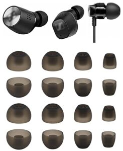alxcd eartips compatible with sennheiser momentum hd1 in-ear earbud, xs/s/m/l 4 sizes 8 pair soft silicone replacement ear tips adapters, compatible with sennheiser earphone momentum (8 pairs)