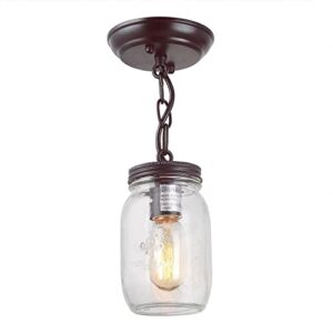 lnc flush mount light fixture,farmhouse mason jar pendant a03220, single ceiling