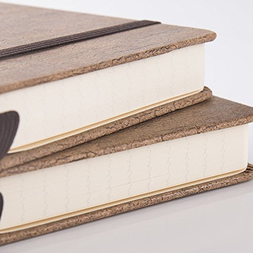 Lemome Thick Notebook - Eco-Friendly Natural Cork Hardcover Writing Notebook with Pen Loop & Premium Thick Paper + Page Dividers Gifts, A5 (5x8) Bound Notebook