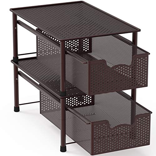 Simple Houseware Stackable Cabinet Basket Drawer Organizer, Bronze