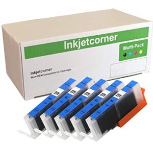 inkjetcorner compatible ink cartridge replacement for cli-271 cli-271xl for use with mg5700 mg6800 mg6822 mg7720 ts5020 ts6020 ts8020 (cyan, 5-pack)