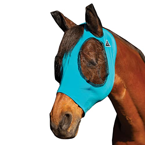 Professional's Choice Comfort-Fit Cob Fly Mask - Pacific Blue Pattern - Maximum Protection and Comfort for Your Horse