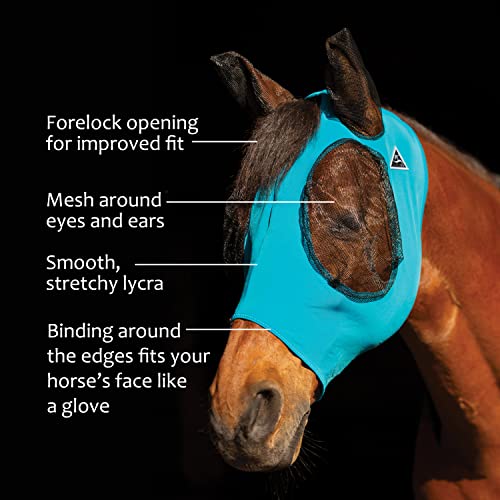 Professional's Choice Comfort-Fit Cob Fly Mask - Pacific Blue Pattern - Maximum Protection and Comfort for Your Horse