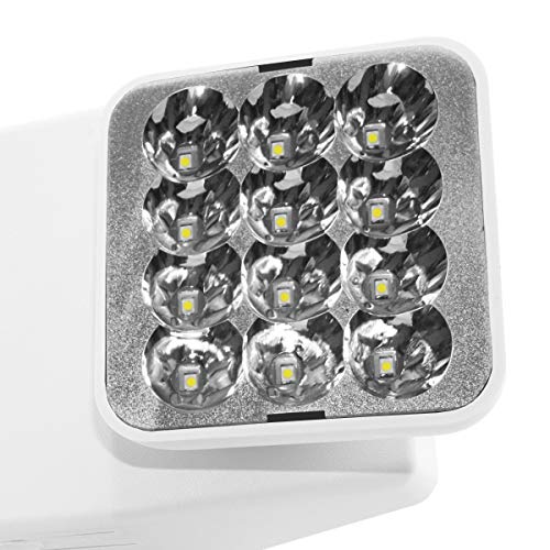 LFI Lights | Emergency Light | White Housing | Two LED Adjustable Square Heads | Hardwired with Battery Backup | UL Listed | Contractor Standard | (2 Pack) | EL-2