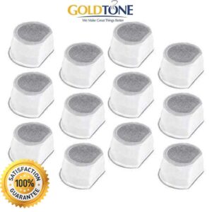 GoldTone Brand Replacement Pet Fountain Water Filters Compatible with Drinkwell Avalon, Drinkwell Pagoda & Drinkwell Sedona Pet Fountains (12 Pack)
