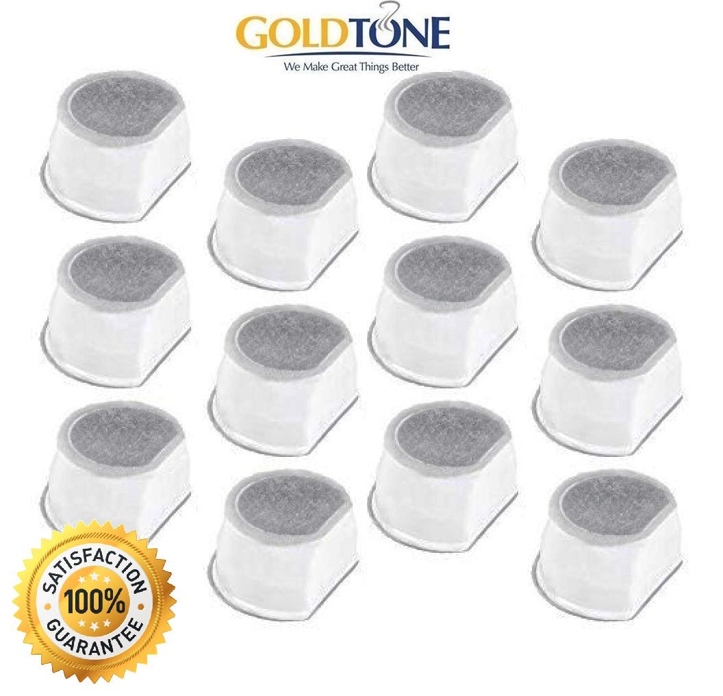 GoldTone Brand Replacement Pet Fountain Water Filters Compatible with Drinkwell Avalon, Drinkwell Pagoda & Drinkwell Sedona Pet Fountains (12 Pack)