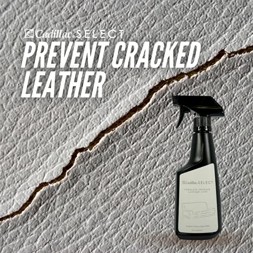 Cadillac Select Leather Furniture Cleaner and Conditioner for Couch, Car Auto Interior Seats, Bags, Jackets, Large Leather Surfaces – Complete Care Spray