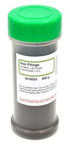 coarse iron filings, 1.1lb (500g), laboratory-grade, made in usa and msds available - the curated chemical collection