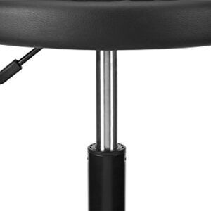 Performance Tool W85011 Adjustable Height Bar Stool, Pneumatic Swivel Bar Stool with Back Support, 360 Degree Swivel, Heavy Duty Steel Frame Stool Perfect for Home, Bar and Shop, Black