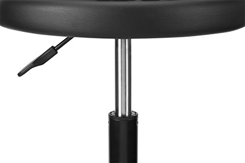 Performance Tool W85011 Adjustable Height Bar Stool, Pneumatic Swivel Bar Stool with Back Support, 360 Degree Swivel, Heavy Duty Steel Frame Stool Perfect for Home, Bar and Shop, Black