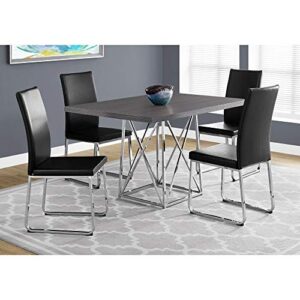 Monarch Specialties I Dining Table Metal Base, 36" x 48", Grey/Chrome