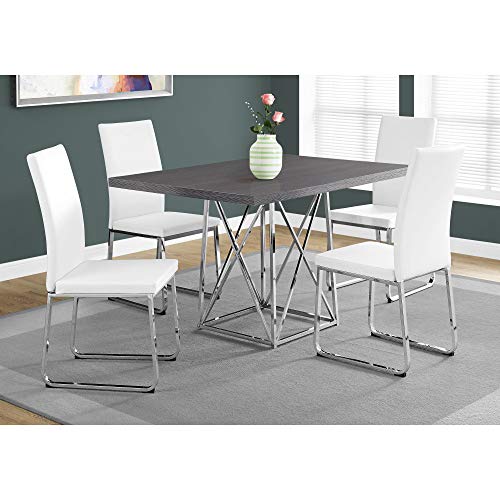 Monarch Specialties I Dining Table Metal Base, 36" x 48", Grey/Chrome