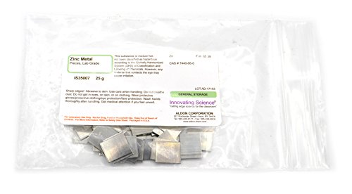 Laboratory-Grade Zinc Metal Pieces, 25g - The Curated Chemical Collection