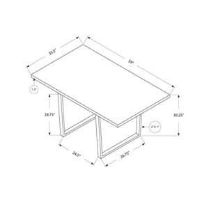 Monarch Specialties Dining Table, 59"L x 35.5"D x 30.25"H, Cappuccino