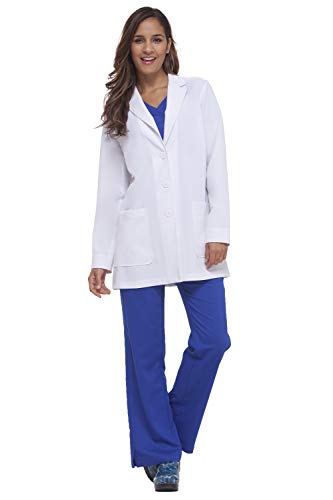 Healing Hands Womens Lab Coat 4 Pocket Full Sleeve Mid length 5064 Felicity The White Coat Minimalist Collection White L