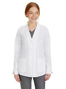 healing hands womens lab coat 4 pocket full sleeve mid length 5064 felicity the white coat minimalist collection white l