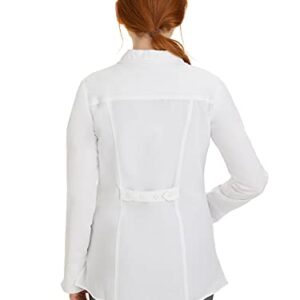 Healing Hands Womens Lab Coat 4 Pocket Full Sleeve Mid length 5064 Felicity The White Coat Minimalist Collection White L