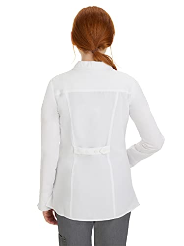 Healing Hands Womens Lab Coat 4 Pocket Full Sleeve Mid length 5064 Felicity The White Coat Minimalist Collection White L