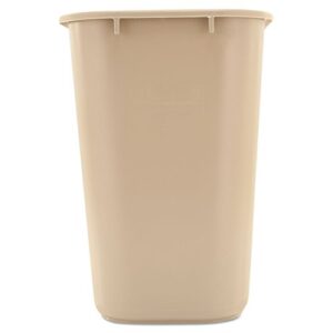 Rubbermaid Commercial 295600BG Deskside Plastic Wastebasket Rectangular 7 gal Beige