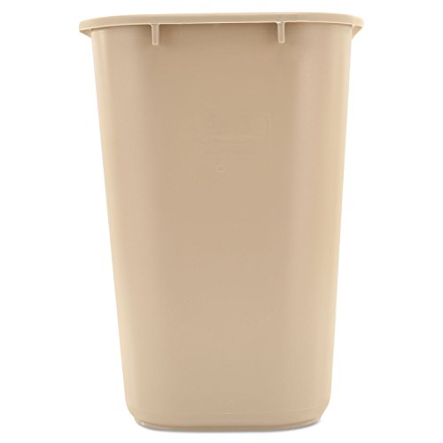 Rubbermaid Commercial 295600BG Deskside Plastic Wastebasket Rectangular 7 gal Beige