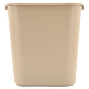 rubbermaid commercial 295600bg deskside plastic wastebasket rectangular 7 gal beige