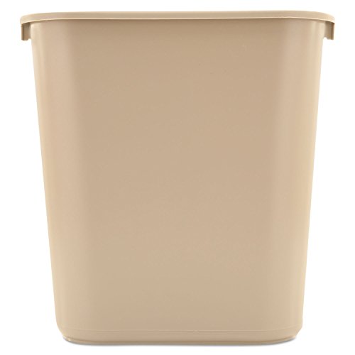 Rubbermaid Commercial 295600BG Deskside Plastic Wastebasket Rectangular 7 gal Beige