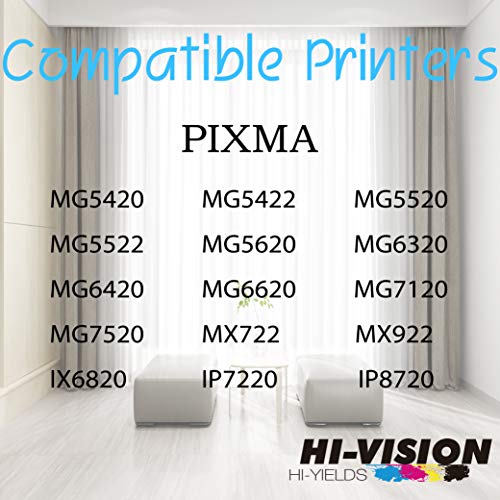 HI-Vision® 5 Pack Compatible PGI-250XL PGI 250 Large Black Ink Cartridge Replacement for PIXMA MG6320,MG5420,iP7220,MX922,MX722 Printers
