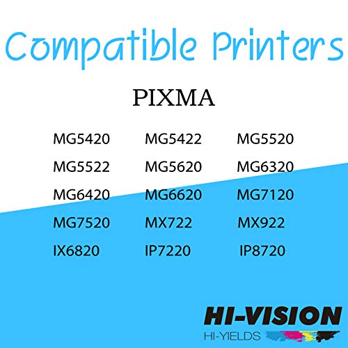 HI-Vision 12 PK Compatible PGI-250XL PGI 250 CLI-251XL CLI 251 HY Ink Cartridge Replacement 4 Lg Black,2X(Black,Cyan,Yellow,Magenta) for PIXMA MG6320,MG5420,iP7220,MX922,MX722