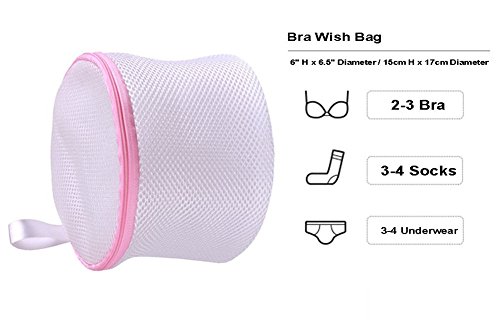 3Pack Delicate Bra Washing bag, Intimates Laundry Bag Lingerie Laundry Bags for Washing Machine & Dryer - Large Size - lingerie Bra Saver Bag by KEREITH (3pack white bra bag)