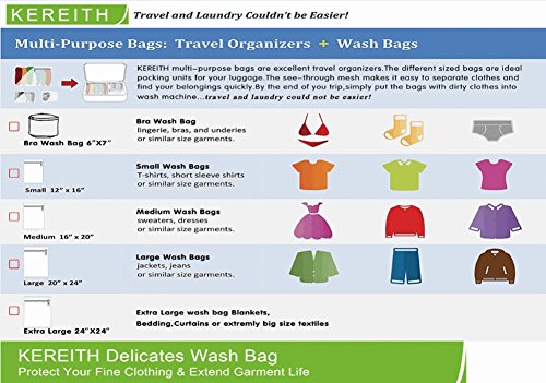 3Pack Delicate Bra Washing bag, Intimates Laundry Bag Lingerie Laundry Bags for Washing Machine & Dryer - Large Size - lingerie Bra Saver Bag by KEREITH (3pack white bra bag)