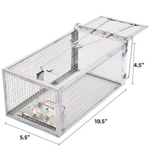 Kensizer Humane Rat Trap, Chipmunk Rodent Trap That Work for Indoor and Outdoor Small Animal - Mouse Voles Hamsters Live Cage Catch and Release