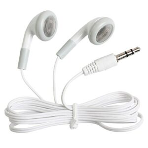 cn-outlet wholesale bulk earbuds headphones 100 pack kids earphones for school classroom students children and adults - white