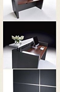 GW FURNITURE Modern Space Grey Reception Desk (71 inch) with Quartz Stone Counter TOP