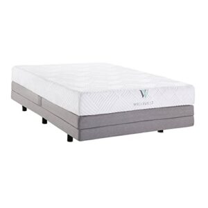 wellsville luxury temperature control gel memory foam mattress - certipur-us certified twin grey/white