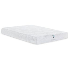 WELLSVILLE Luxury Temperature Control Gel Memory Foam Mattress - CertiPUR-US Certified Twin Grey/White