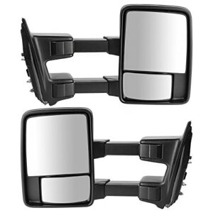 Trail Ridge Tow Mirror Manual Chrome Pair Set Compatible with 99-10 SD Pickup SUV