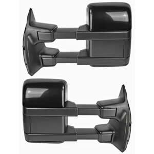 Trail Ridge Tow Mirror Manual Chrome Pair Set Compatible with 99-10 SD Pickup SUV