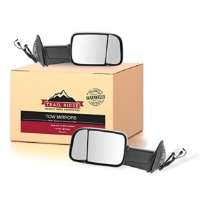 trail ridge tow mirror power folding heated signal puddle black pair set for ram